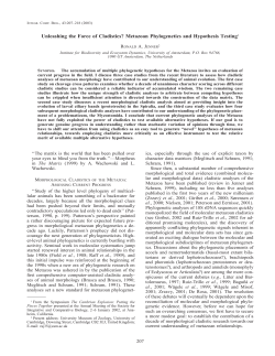 Unleashing the Force of Cladistics? Metazoan Phylogenetics and