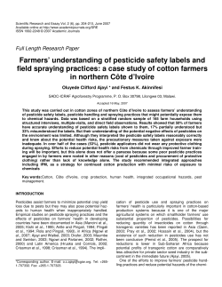 Farmers` understanding of pesticide safety labels and field spraying