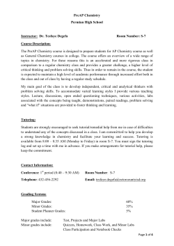 PreAP Chemistry Permian High School Instructor: Dr. Tesfaye