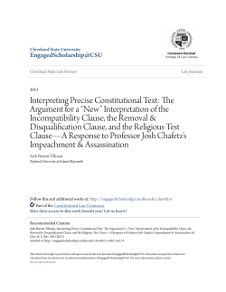 Interpreting Precise Constitutional Text: The Argument for a &ldquo;New