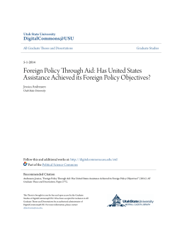 Foreign Policy Through Aid: Has United States Assistance Achieved