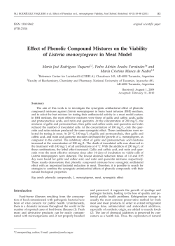 Effect of Phenolic Compound Mixtures on the Viability of Listeria