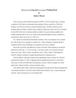 By Robert Mieyal - Cosworth Vega Owners Association`s