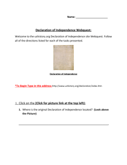Declaration of Independence Webquest
