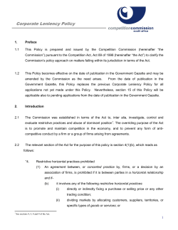 Corporate Leniency Policy