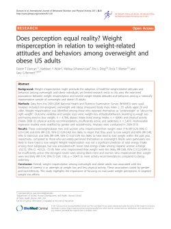Does perception equal reality? Weight misperception in relation to