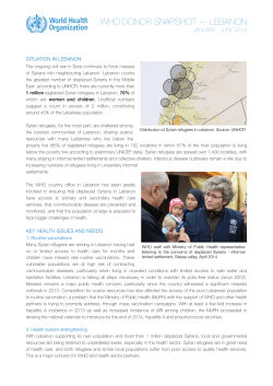 Syrian refugees in Lebanon - World Health Organization