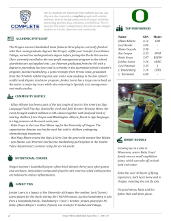 FAMILY TIES Jordan Loera is a legacy at the University of Oregon