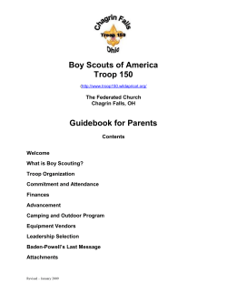 Boy Scouts of America Troop 150 Guidebook for Parents