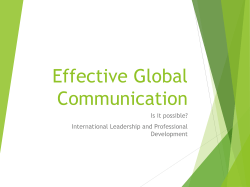 Effective Global Communication