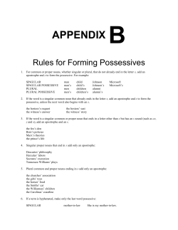 Appendix B &ndash; Rules for Forming Possessives