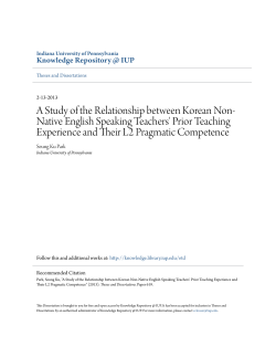 A Study of the Relationship between Korean Non
