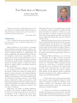 The neW age Of Medicine - Journal of Lancaster General Hospital