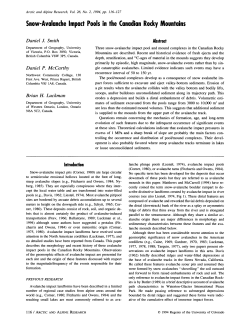 Snow-Avalanche Impact Pools in the Canadian Rocky