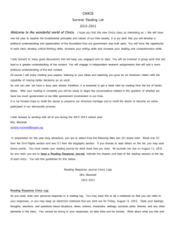 CIVICS Summer Reading List 2012-2013