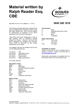 Material written by Ralph Reader Esq. CBE