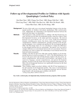 Follow-up of Developmental Profiles in Children with Spastic