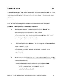 Parallel Structure I - Florida State College at Jacksonville