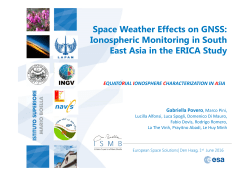 Ionospheric Monitoring in South East Asia in the ERICA