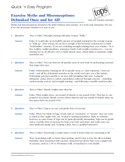 Quick `n Easy Program Exercise Myths and
