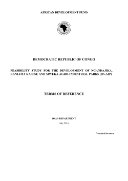 DEMOCRATIC REPUBLIC OF CONGO TERMS OF REFERENCE