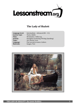 The!Lady!of!Shalott! !