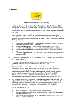 Policy Statement - Bar Standards Board