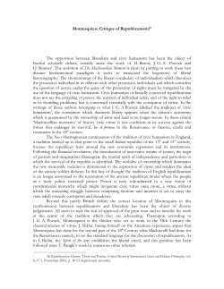 Montesquieu: Critique of Republicanism?1 The opposition between