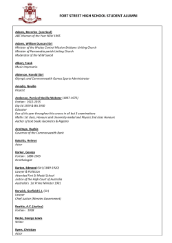 FORT STREET HIGH SCHOOL STUDENT ALUMNI