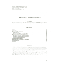 The global phosphorus cycle - Department of Global Ecology