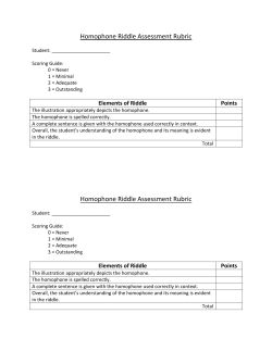 Homophone Riddle Assessment Rubric