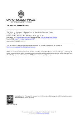 The Rites of Violence: Religious Riot in Sixteenth