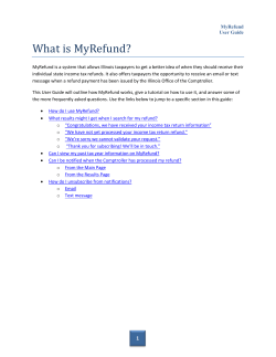 What is MyRefund? - Illinois State Comptroller