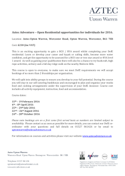 Aztec Adventure &ndash; Open Residential opportunities for individuals for