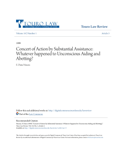 Concert of Action by Substantial Assistance: Whatever happened to