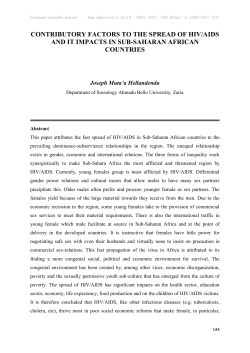 contributory factors to the spread of hiv/aids