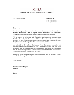 Investment Companies with Variable Share Capital