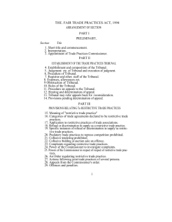 The Fair Trade Practices Act, 1994