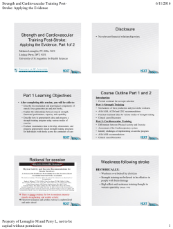 Strength and Cardiovascular Training Post-Stroke