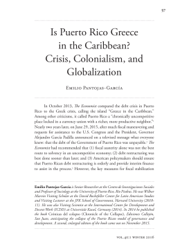 Is Puerto Rico Greece in the Caribbean? Crisis, Colonialism, and