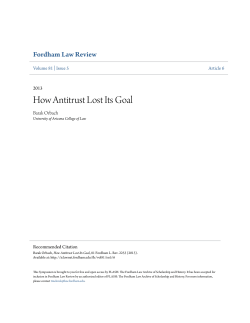 How Antitrust Lost Its Goal - FLASH: The Fordham Law Archive of