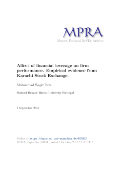 Affect of financial leverage on firm performance. Empirical evidence