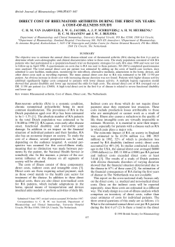 direct cost of rheumatoid arthritis during the first six years: a cost