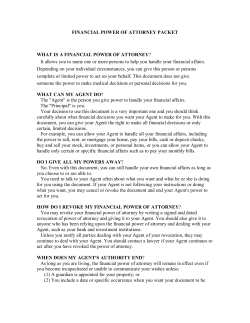 Financial Power of Attorney - Georgia`s Southern Judicial Circuit