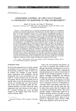 Endocrine Control Of Life-Cycle Stages: A Constraint on Response
