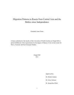 Migration Patterns to Russia from Central Asia and the Baltics since
