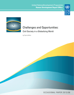 Challenges and Opportunities - Human Development Reports