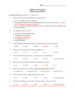 CHEM 115 EXAM #3