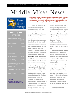 Lakewood Middle School Newsletter