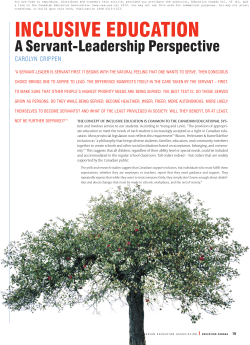 Inclusive Education: A Servant-Leadership Perspective